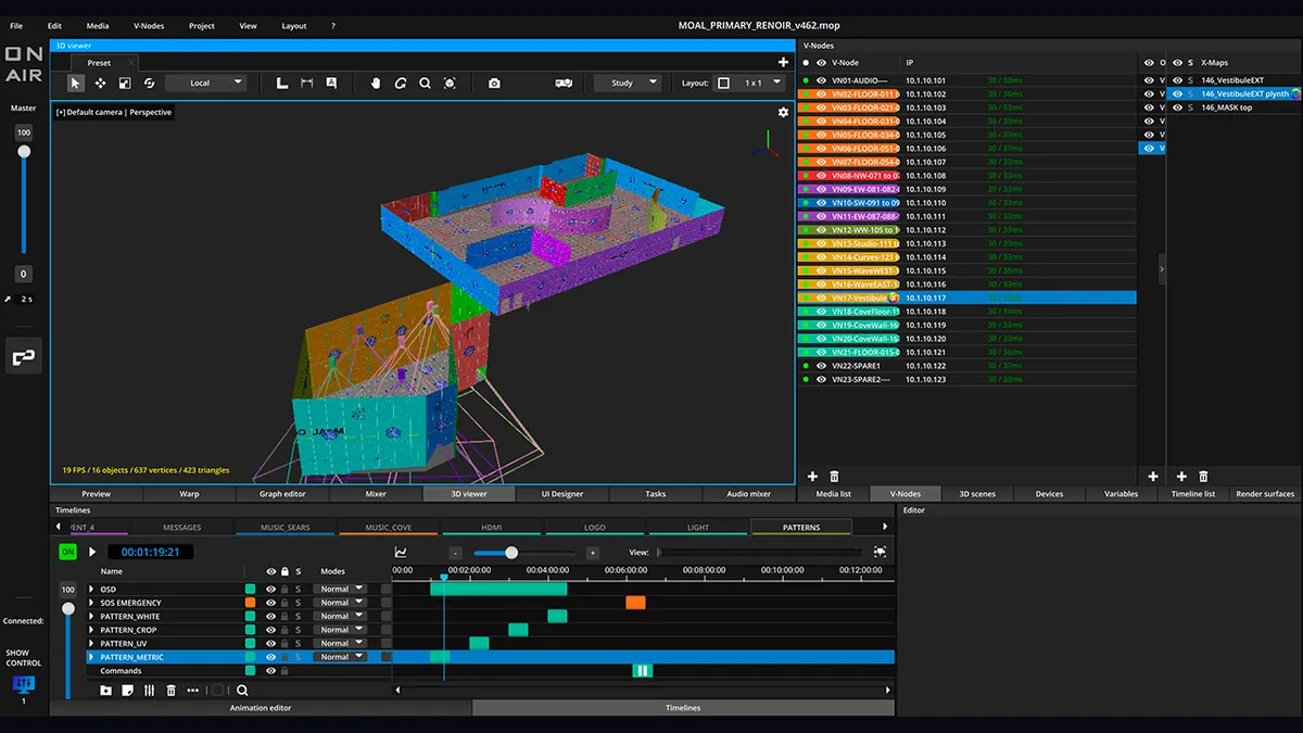 Museum of Art + Light - Interface Modulo Designer